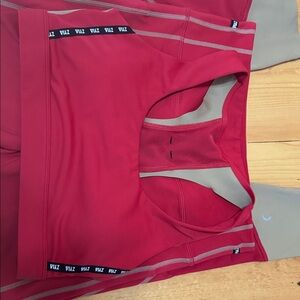 ZYIA womens Red and Tan Leggings and bra set.